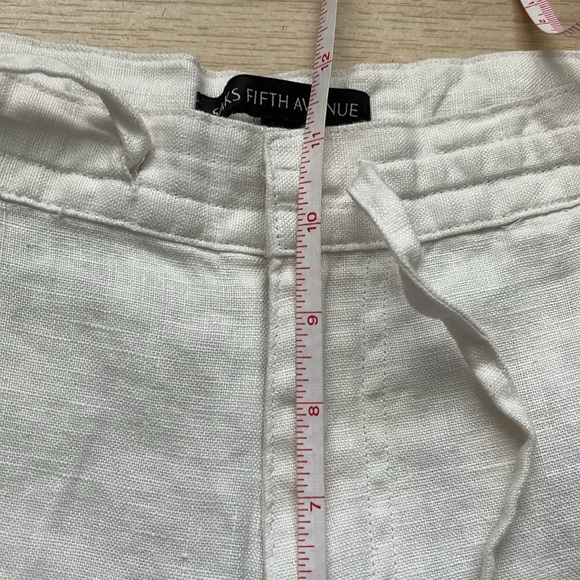Saks Fifth Avenue White 100% Linen Pants Straight Leg Womens Size 33 Resortwear - Picture 5 of 8